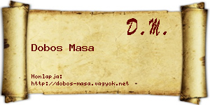 Dobos Masa névjegykártya